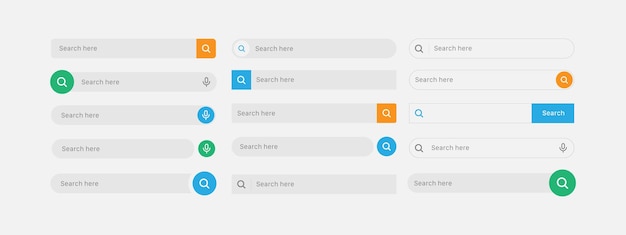 Search bar concept design template navigation form set for ui and web site