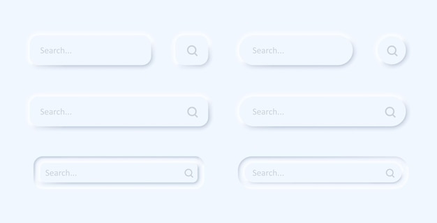 Search bar icon set. neumorphism style. browser template. vector line icon for business and advertising