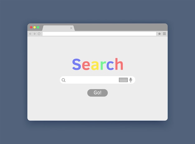 Vector search bar internet web page vector browser