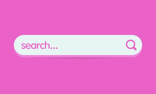 Search bar, search boxes with shadow on pink background. internet search window. vector illustration