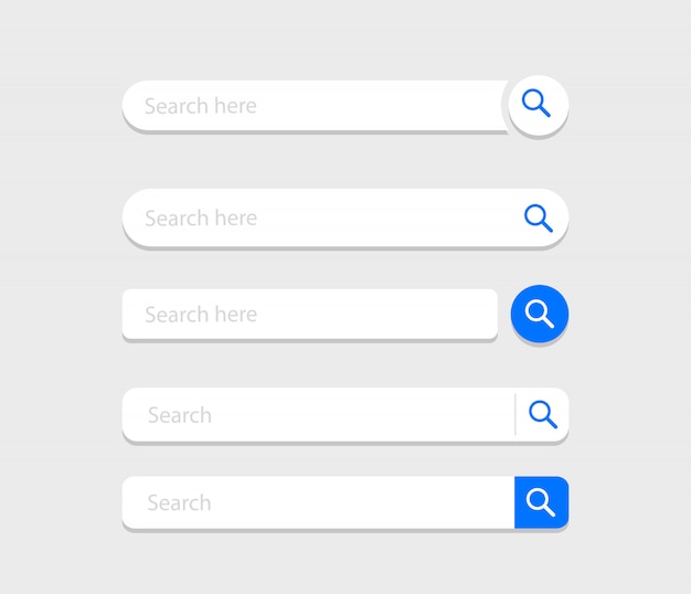Vector search bar set. search boxes ui template.