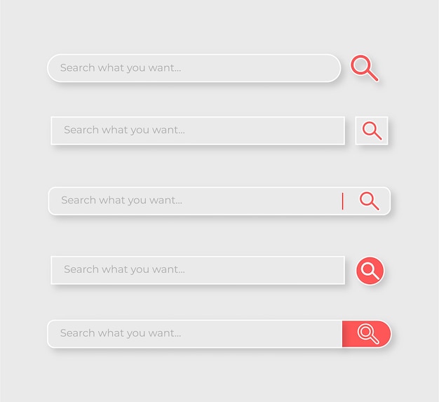 Search bar set search boxes ui template