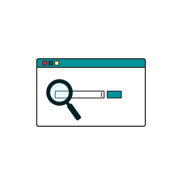 Search bar template with magnifying glass