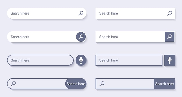 Панель поиска для дизайна пользовательского интерфейса Набор элементов для дизайна интерфейса веб-сайта Форма поиска Вектор
