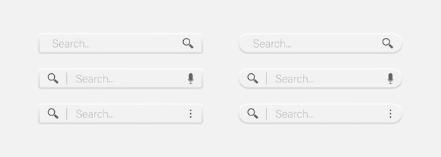 Search Bar for ui design and web site Search Address and navigation bar icon Collection of search form templates in neumorphism style Vector EPS 10