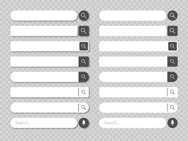 Search bar for ui design and web site search address and navigation bar icon collection of search form templates for websites