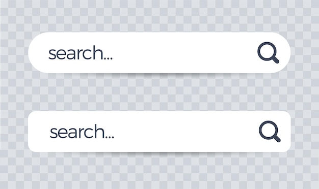 Barra di ricerca per la progettazione dell'interfaccia utente e il sito web cerca l'indirizzo e l'icona della barra di navigazione