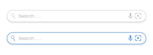 Vector search bar vector design element search boxes with shadow on transparent background