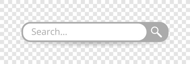 Vector search bar vector design, magnifier icon, search boxes with shadow on transparent background