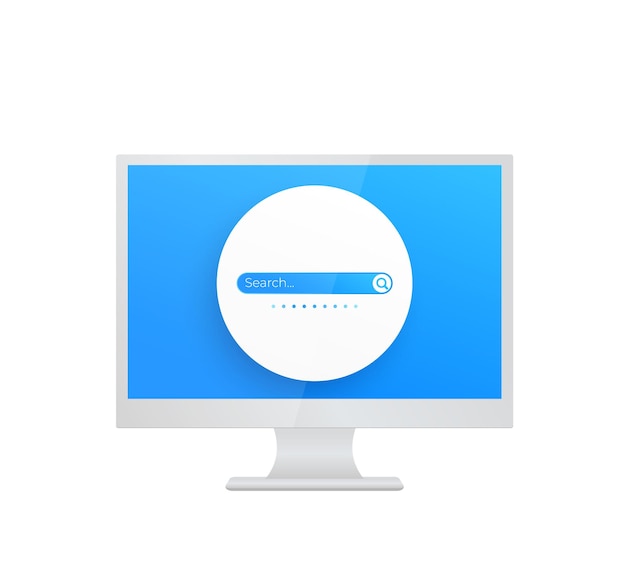 Search bar vector design on screen