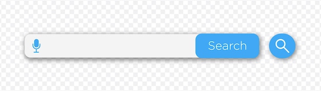 Vettore barra di ricerca elemento web con campo di testo e pulsante di ricerca navigatore di ricerca barra di ricerca per l'interfaccia utente