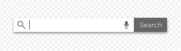 Vettore barra di ricerca elemento web con campo di testo e pulsante di ricerca navigatore di ricerca barra di ricerca per l'interfaccia utente