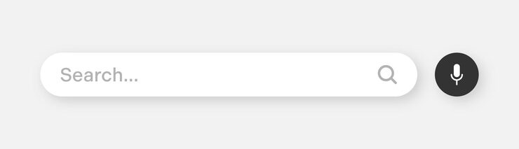 Vector search bar with round corners internet browser engine with search box address bar and text field ui design website interface element with web icons and push button vector illustration