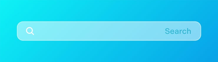 Vector search bar with round corners internet browser engine with search box address bar and text field ui design website interface element with web icons and push button vector illustration