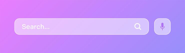 Vector search bar with round corners internet browser engine with search box address bar and text field ui design website interface element with web icons and push button vector illustration