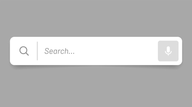 Vector search bar with suggestions for ui ux design and web site search address and navigation bar icon
