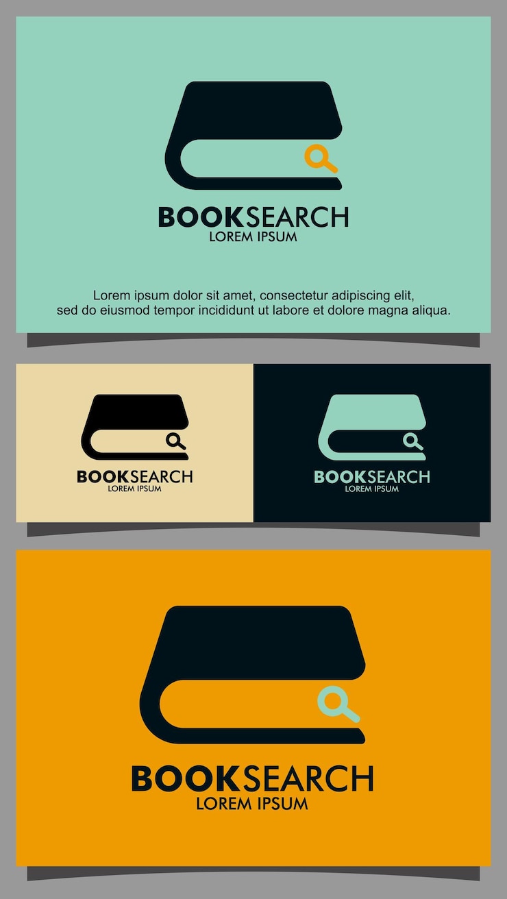 Vector search book logo design template