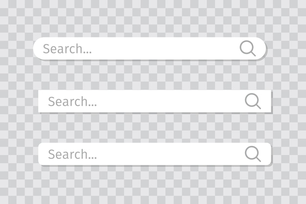 벡터 검색 상자 검색 바 웹 아이콘 요소 treansparent 배경에.