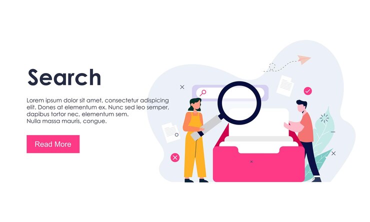 Vector search concept for landing page illustration