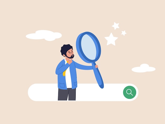 Вектор Концепция поиска seo поисковая оптимизация обнаружить или исследовать поиск информации