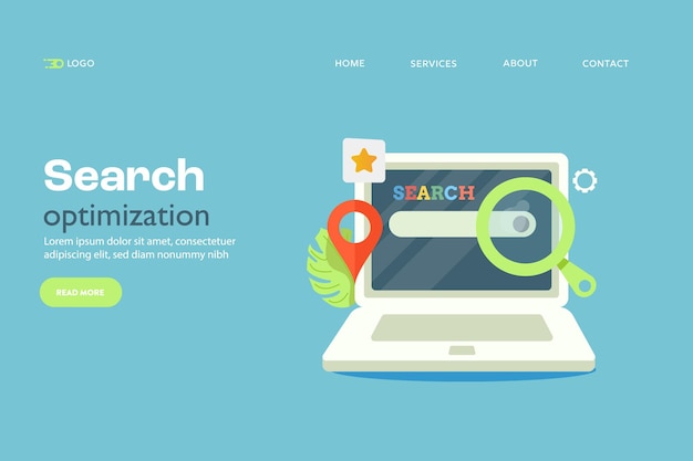 Vector search engine optimization concept