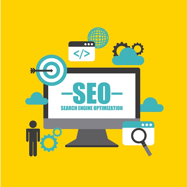 Search engine optimization flat icons