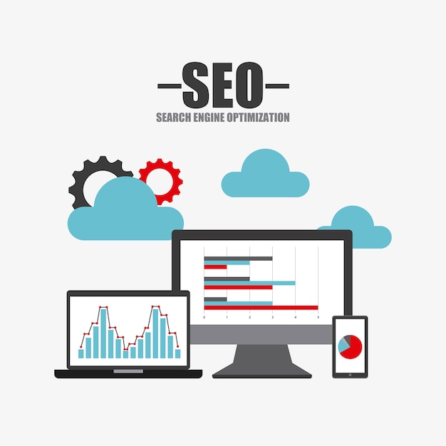 Search engine optimization flat icons