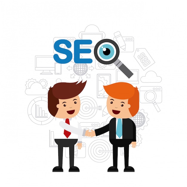 Search engine optimization flat icons