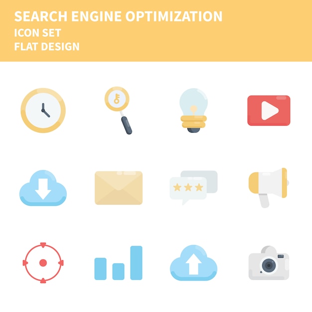 Search engine optimization icon set. set icons.