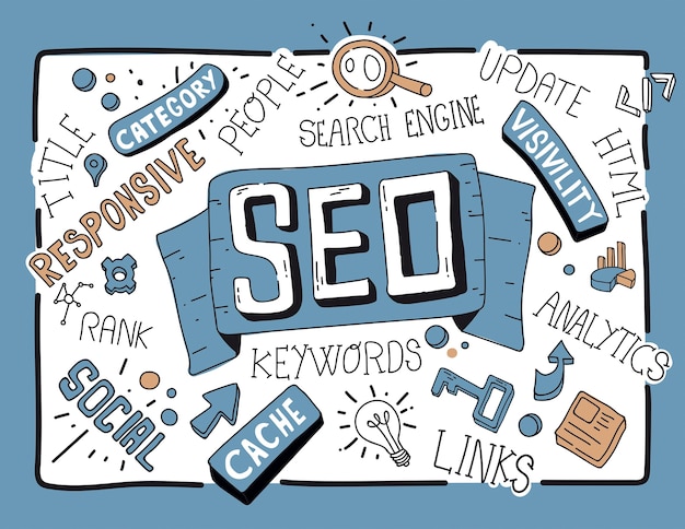 Vector search engine optimization, seo concepts