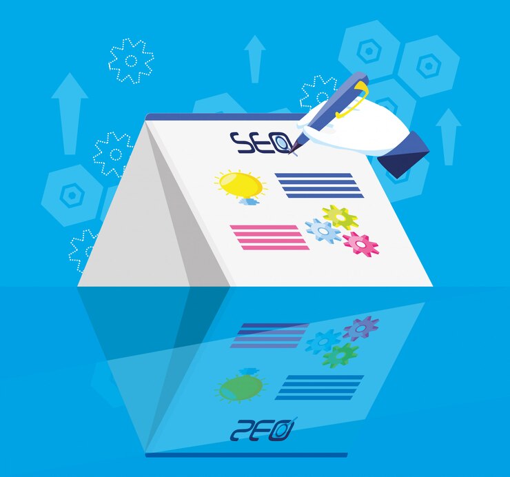 Vector search engine optimization with hands writing