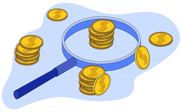 Ricerca di investimenti finanziariil concetto di analisi aziendale ricerca il successo finanziario