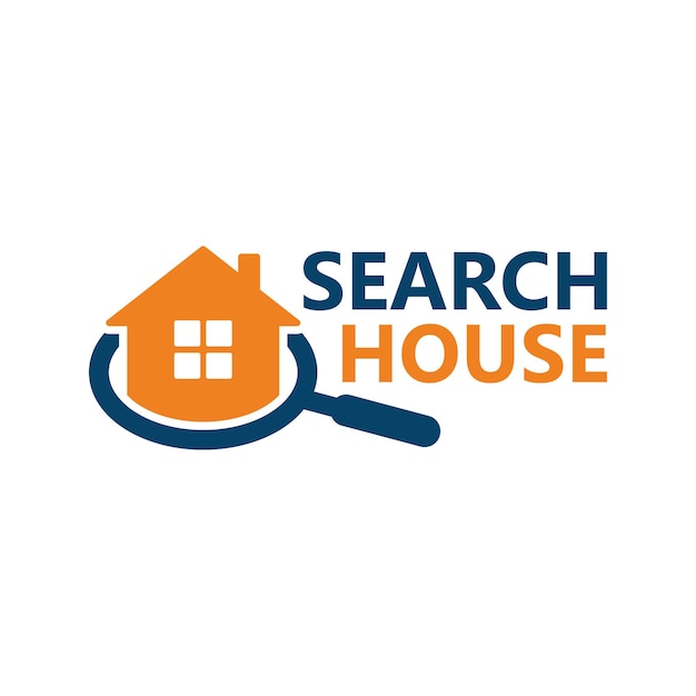 Vector search house logo template design