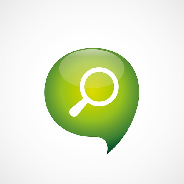Вектор Поиск значок зеленый думаю пузырь символ логотип, изолированные на белом фоне