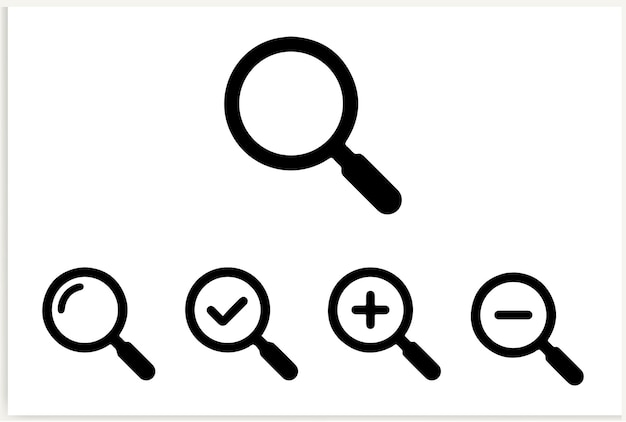 Search icon Magnifying glass loupe isolated icon Magnifier loupe sign Vector Illustration