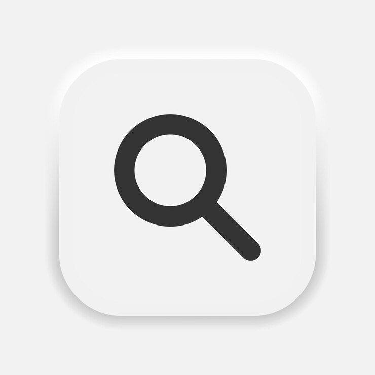 Search icon vector Magnifier research loupe symbol Magnifying glass sign in neumorphism style Vector EPS 10