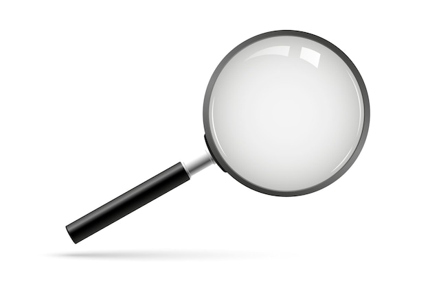 Search icon vector. magnifying glass with transparent background. magnifier, big tool instrument. magnifier loupe search. business analysis symbol