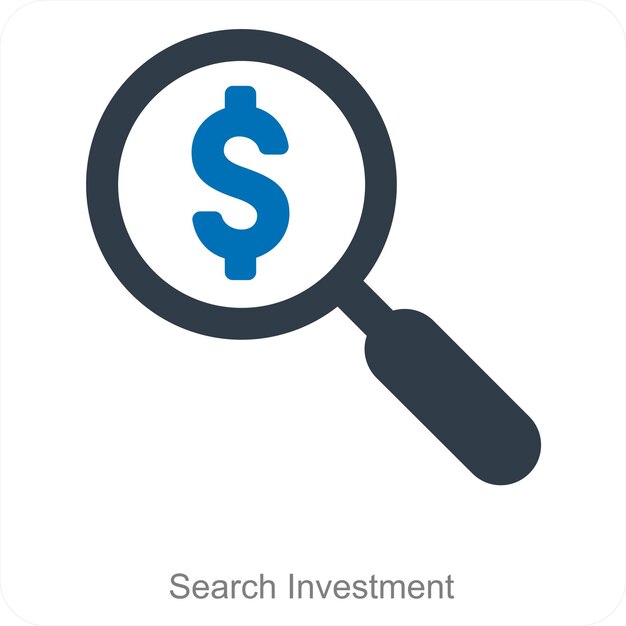 Search Investment and design icon concept