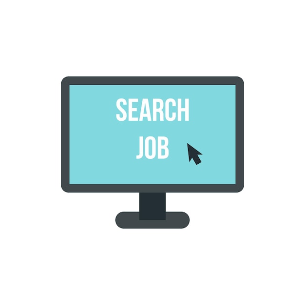 Search Job icon in flat style on a white background