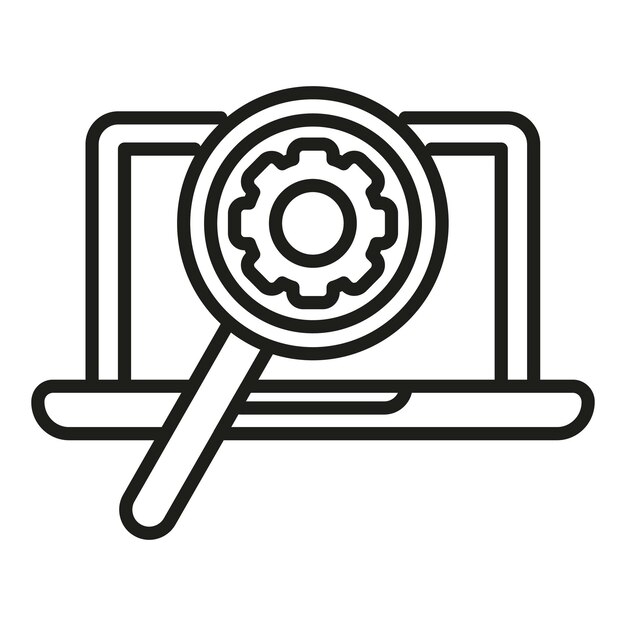 ノートパソコン アイコン アウトライン ベクトル 復元 ツール バックアップ アップグレード