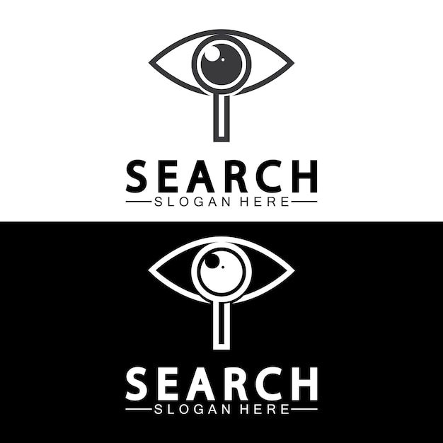 Search Logo With Magnifying Glass And Eye Symbol icon vector