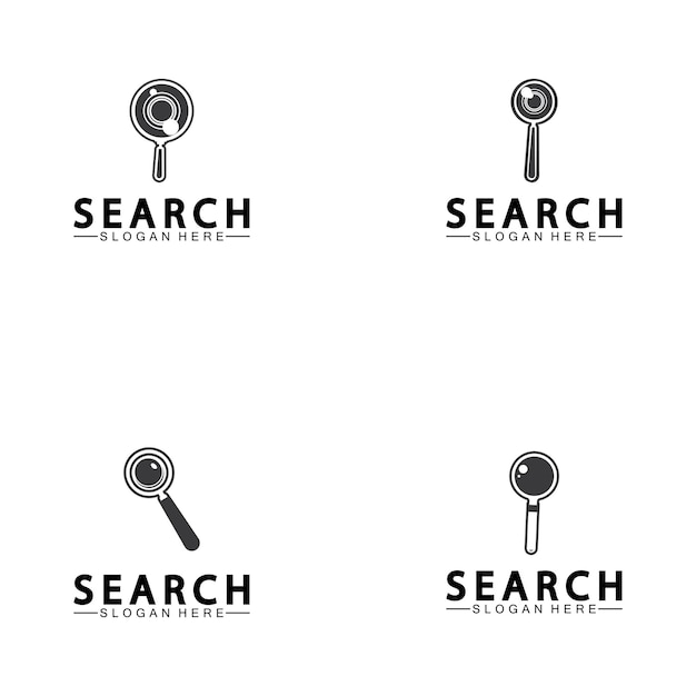 Search Logo With Magnifying Glass And Eye Symbol icon vector