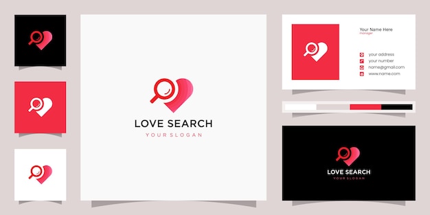 Поиск любовного логотипа и шаблона визитной карточки