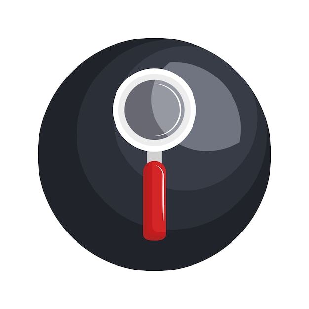 Vector search magnifying glass isolated icon