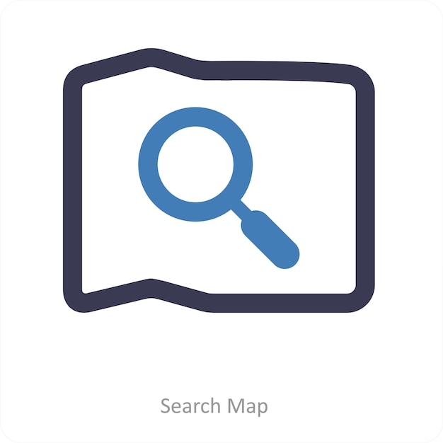 Search Map and document icon concept