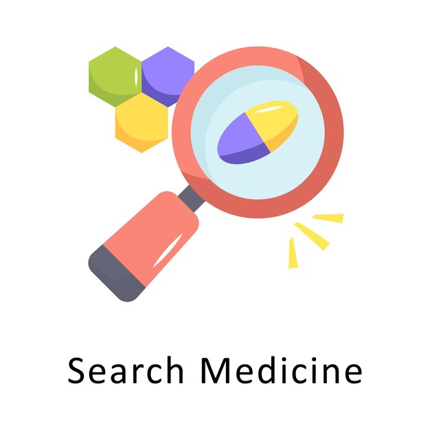 search medicine vector flat icon design illustration symbol on white background eps 10 file