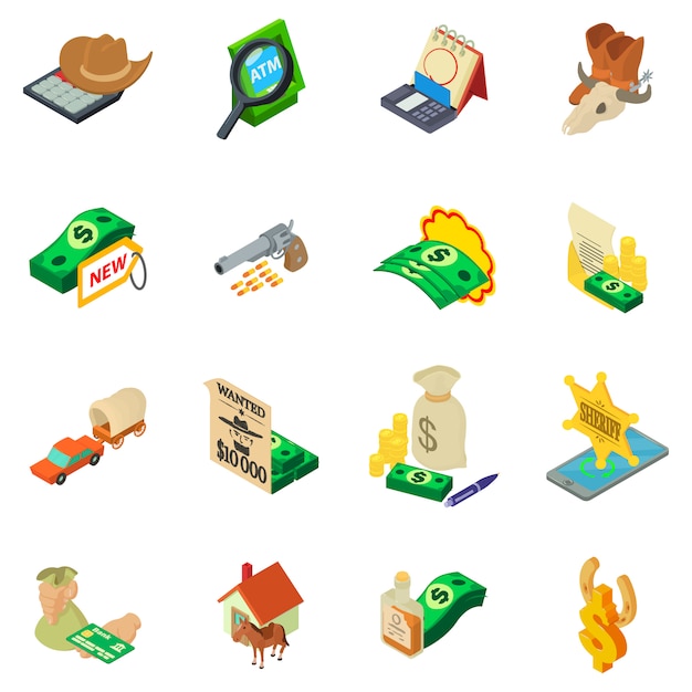 Search of money icon set