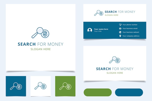 Search for money logo design with editable slogan branding