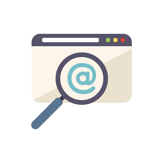 Search online marketing icon flat vector web media social service isolated