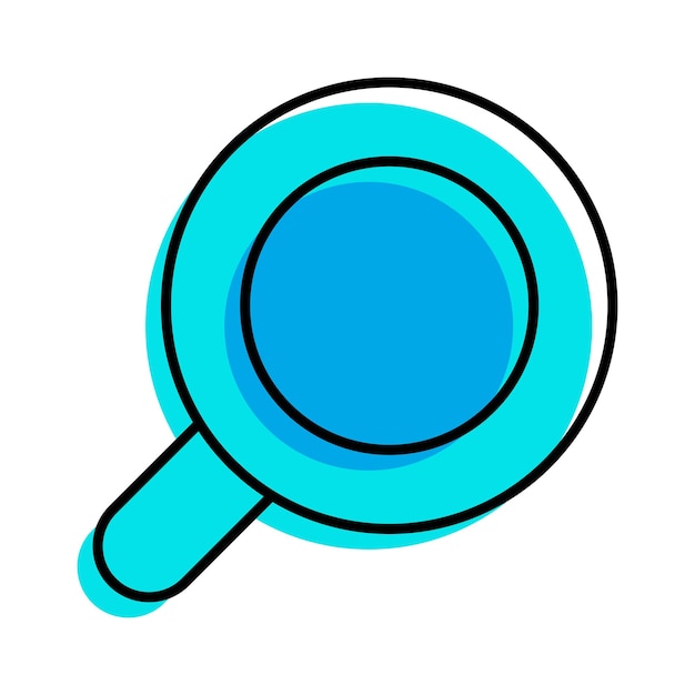 Search outline blue icon vector illustration